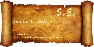 Serli Elemér névjegykártya